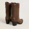 Bottes Wish Star en cuir gris tourterelle avec incrustations ton sur ton