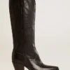 Bottes Wish Star pour femme en cuir noir avec broderie en forme d’étoile