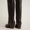Bottes Wish Star pour femme en cuir noir avec broderie en forme d’étoile