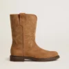 Bottes Wish Teen en daim camel avec broderie étoilée