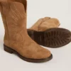 Bottes Wish Teen en daim camel avec broderie étoilée
