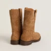 Bottes Wish Teen en daim camel avec broderie étoilée