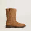 Bottes Wish Young en daim camel avec broderie étoilée