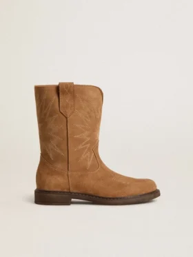 Bottes Wish Young en daim camel avec broderie étoilée