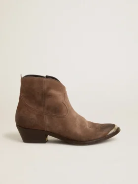 Bottes Young en daim marron foncé