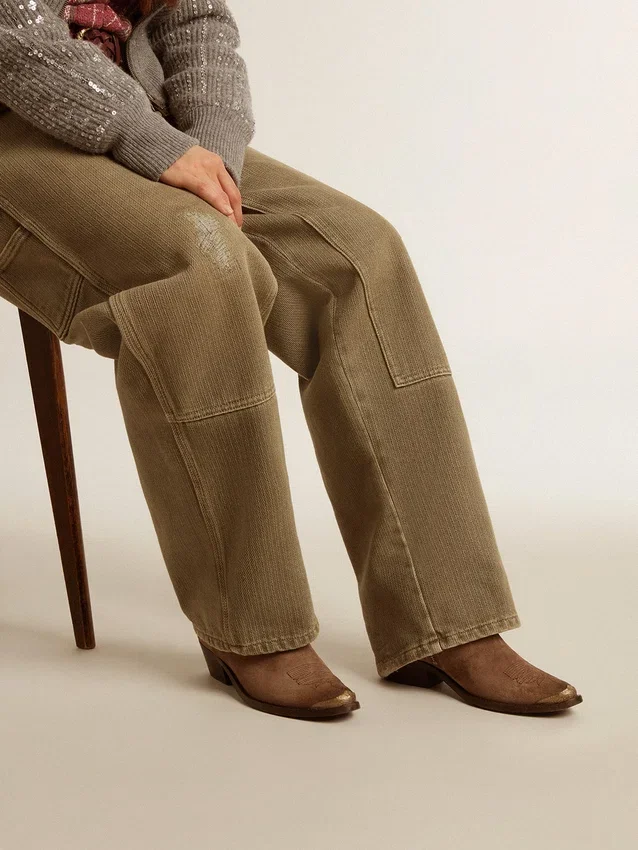Bottes Young en daim marron foncé