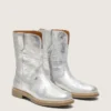 Bottes Young Wish en cuir métallisé argenté avec broderie en forme d’étoile