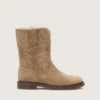 Bottes Wish junior en daim gris tourterelle avec broderie étoilée