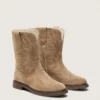Bottes Wish junior en daim gris tourterelle avec broderie étoilée