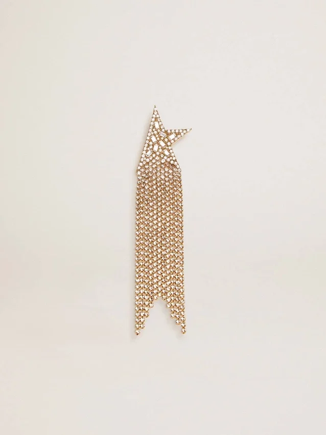 Boucle d’oreille pendante simple pour femme, couleur or antique, ornée de cristaux décoratifs