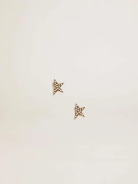 Boucles d’oreilles à clous pour femme, couleur or antique, ornées de cristaux