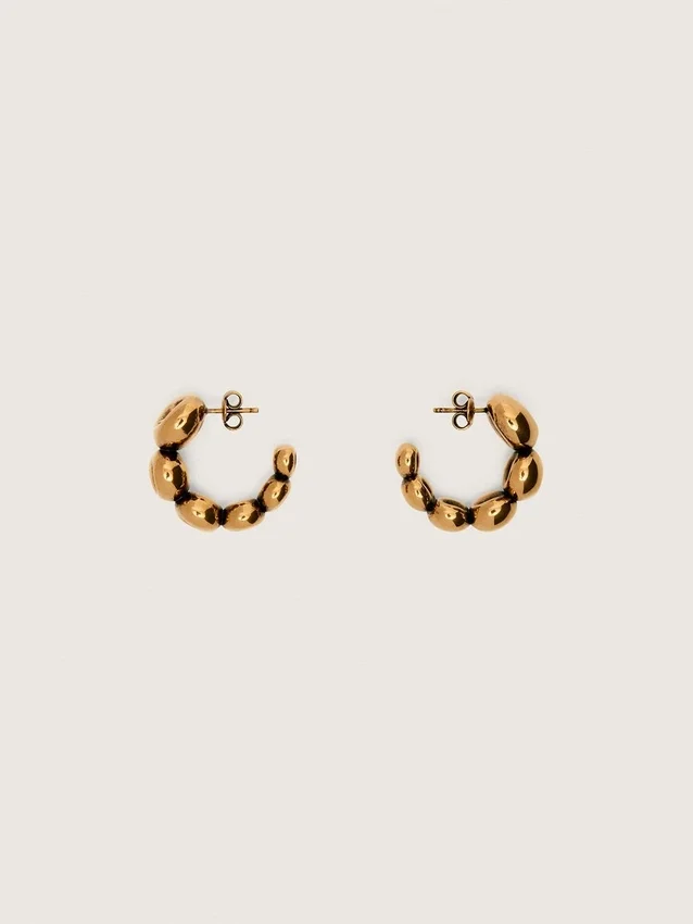 Boucles d’oreilles créoles avec clous de couleur or antique