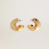 Boucles d’oreilles créoles dorées ornées de cristaux