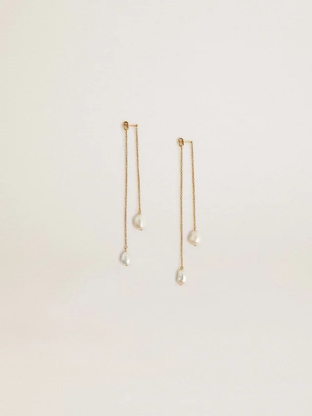 Boucles d’oreilles pendantes avec perles