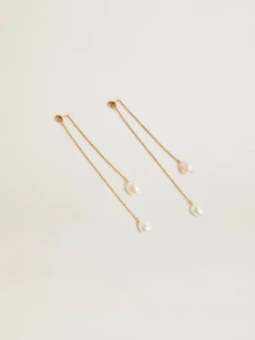 Boucles d’oreilles pendantes avec perles