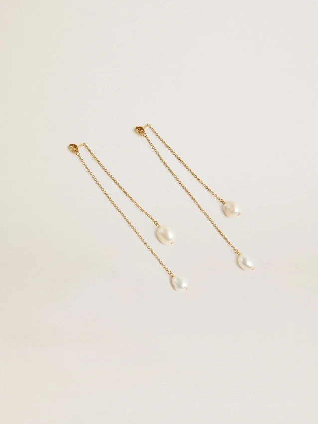 Boucles d’oreilles pendantes avec perles
