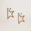 Boucles d’oreilles pendantes « Star » pour femme, couleur or antique