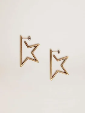 Boucles d’oreilles pendantes « Star » pour femme, couleur or antique
