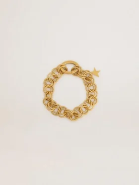 Bracelet à chaîne tissée couleur or antique avec fermoir en forme d’étoile