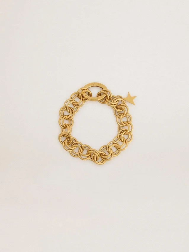 Bracelet à chaîne tissée couleur or antique avec fermoir en forme d’étoile