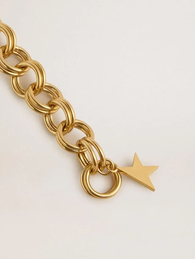 Bracelet à chaîne tissée couleur or antique avec fermoir en forme d’étoile