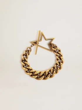 Bracelet à maillons décroissants en or antique avec fermoir en forme d’étoile