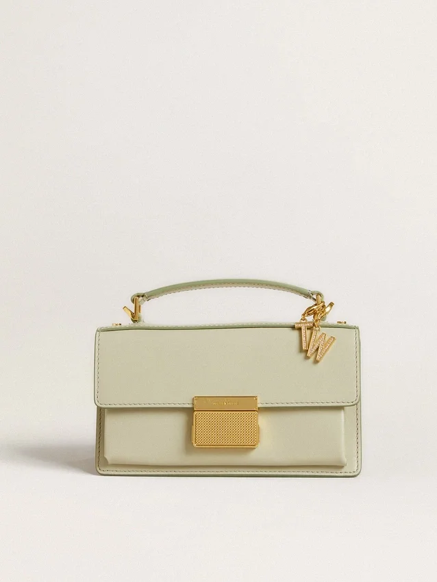 Breloque en forme de lettre W en laiton doré avec des cristaux