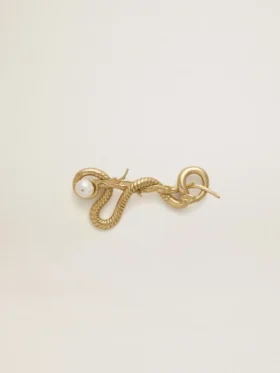 Broche en forme de serpent couleur or antique