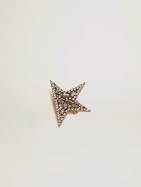 Broche pour femme couleur or antique avec cristaux décoratifs