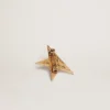 Broche pour femme couleur or antique avec cristaux décoratifs