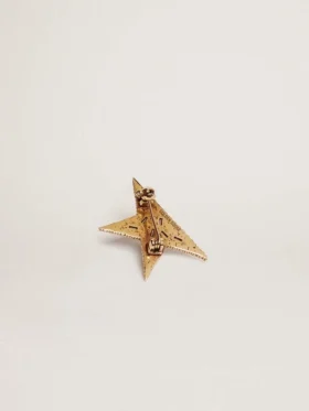Broche pour femme couleur or antique avec cristaux décoratifs