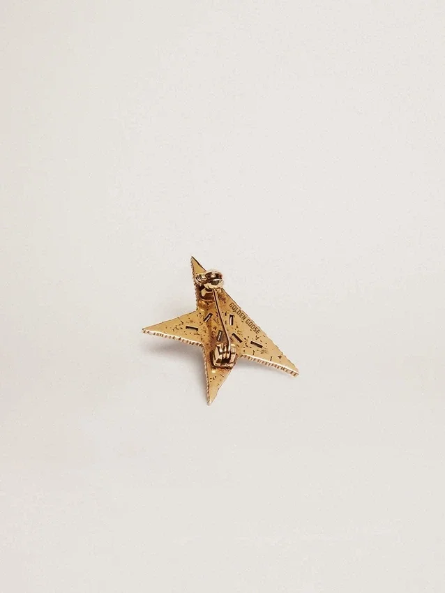 Broche pour femme couleur or antique avec cristaux décoratifs