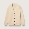 Cardigan beige pour femme avec inscription « Golden » dans le dos