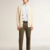 Cardigan beige pour homme avec inscription « Golden » dans le dos
