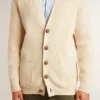 Cardigan beige pour homme avec inscription « Golden » dans le dos