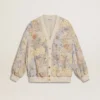 Cardigan femme à imprimé floral et broderies