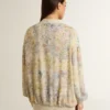 Cardigan femme à imprimé floral et broderies