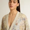 Cardigan femme à imprimé floral et broderies