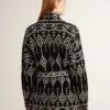 Cardigan noir pour femme avec ceinture et cristaux