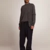 Cardigan pour homme en coton gris chiné avec logo dans le dos