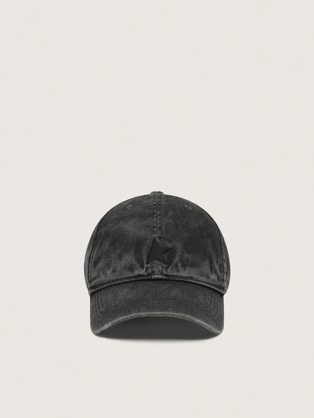 Casquette de baseball anthracite avec étoile brodée ton sur ton