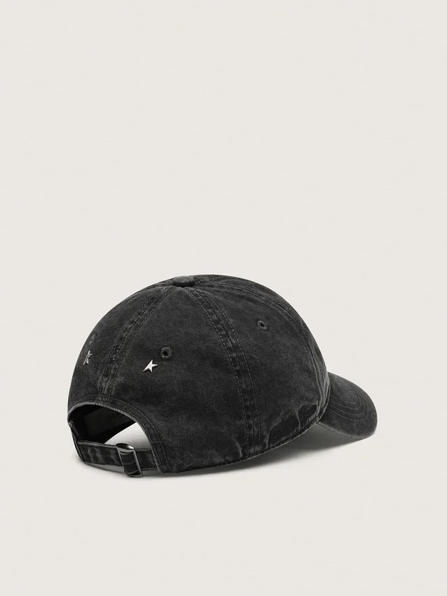Casquette de baseball anthracite avec étoile brodée ton sur ton