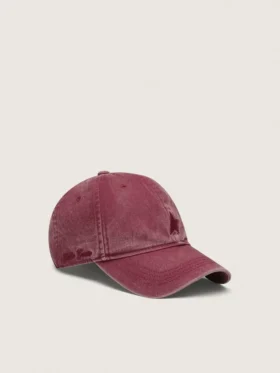 Casquette de baseball bordeaux avec étoile brodée ton sur ton
