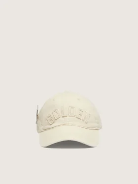Casquette de baseball crème avec écusson « Golden » ton sur ton et pin's en forme d'étoile verte