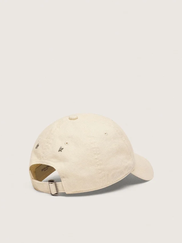 Casquette de baseball écru avec étoile brodée ton sur ton