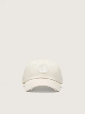 Casquette de baseball Journey en sergé de coton blanc avec écusson et broderie golden goose