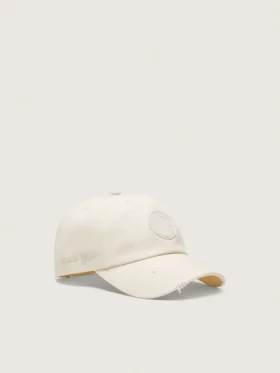 Casquette de baseball Journey en sergé de coton blanc avec écusson et broderie golden goose
