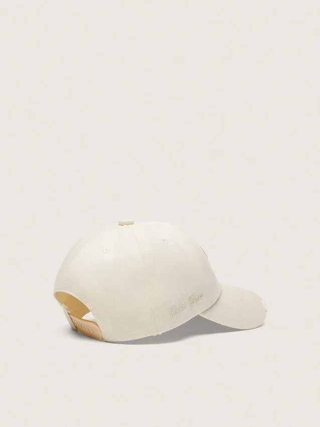 Casquette de baseball Journey en sergé de coton blanc avec écusson et broderie golden goose
