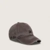 Casquette de baseball marron foncé avec étoile brodée ton sur ton