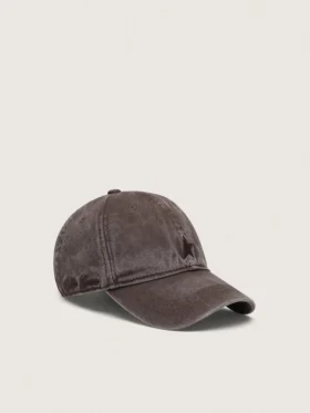 Casquette de baseball marron foncé avec étoile brodée ton sur ton